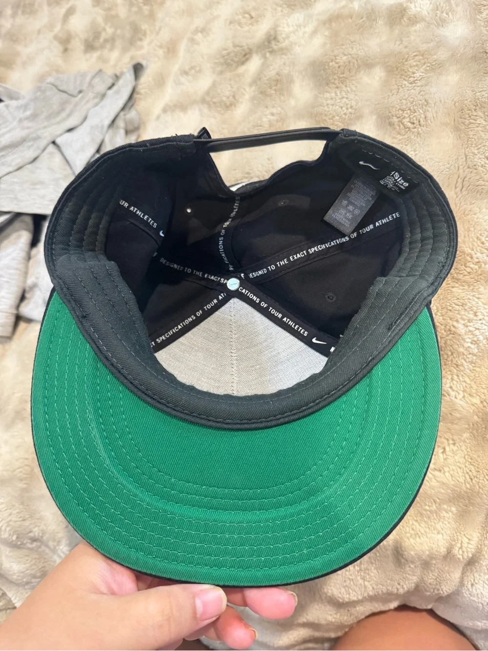 Nike Black Snapback with White Swoosh Patch